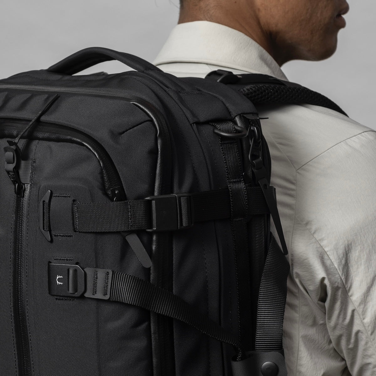 best travel backpack expandable Black Ember Forge 40 EmberTex PFAS Free 30L-40L Expansion