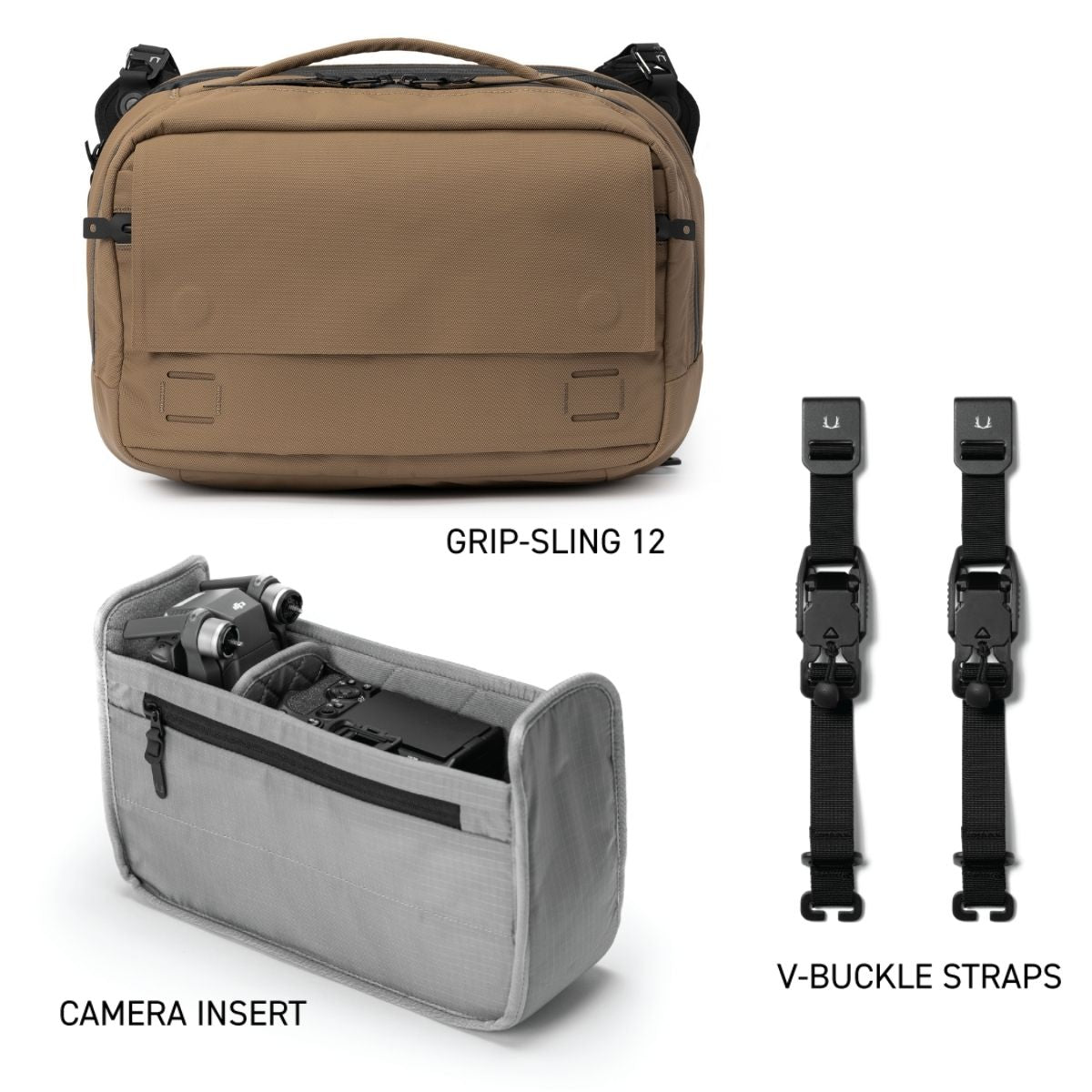 Black Ember Grip Sling 12 Camera Kit EmberTex™ PFAS Free - Coyote