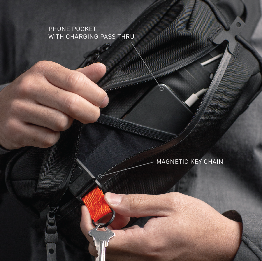 Black Ember TKS CORDURA® RN66 Velocity 2.5L - Jet Black | Sling Black Ember TKS CORDURA® RN66 Velocity 2.5L - Jet Black | Sling